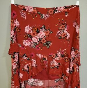 Torrid red hi-low skirt